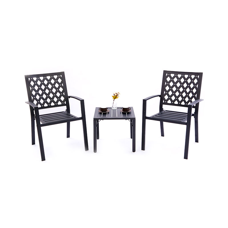 Outdoor waterproof and rust-proof coffee shop outdoor tea table and chair three-piece combination