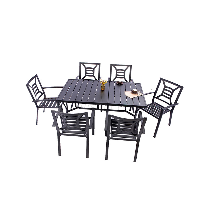 Outdoor garden patio furniture iron seven-piece table and chair combination